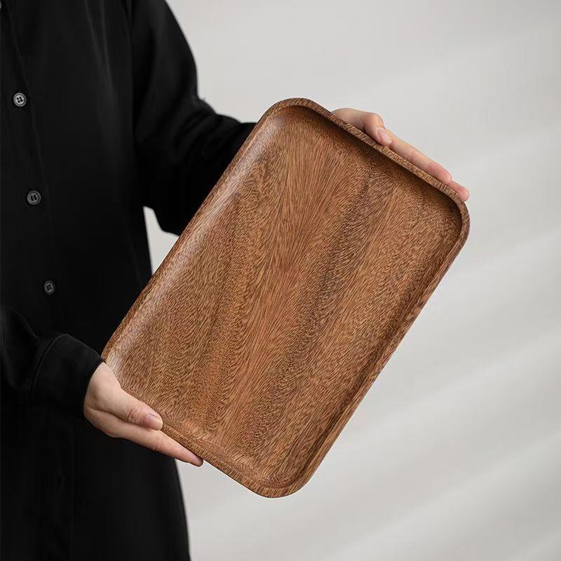 南美胡桃木托盘实木盘子糕点甜品盘家用果盘整木长方形茶具干泡盘