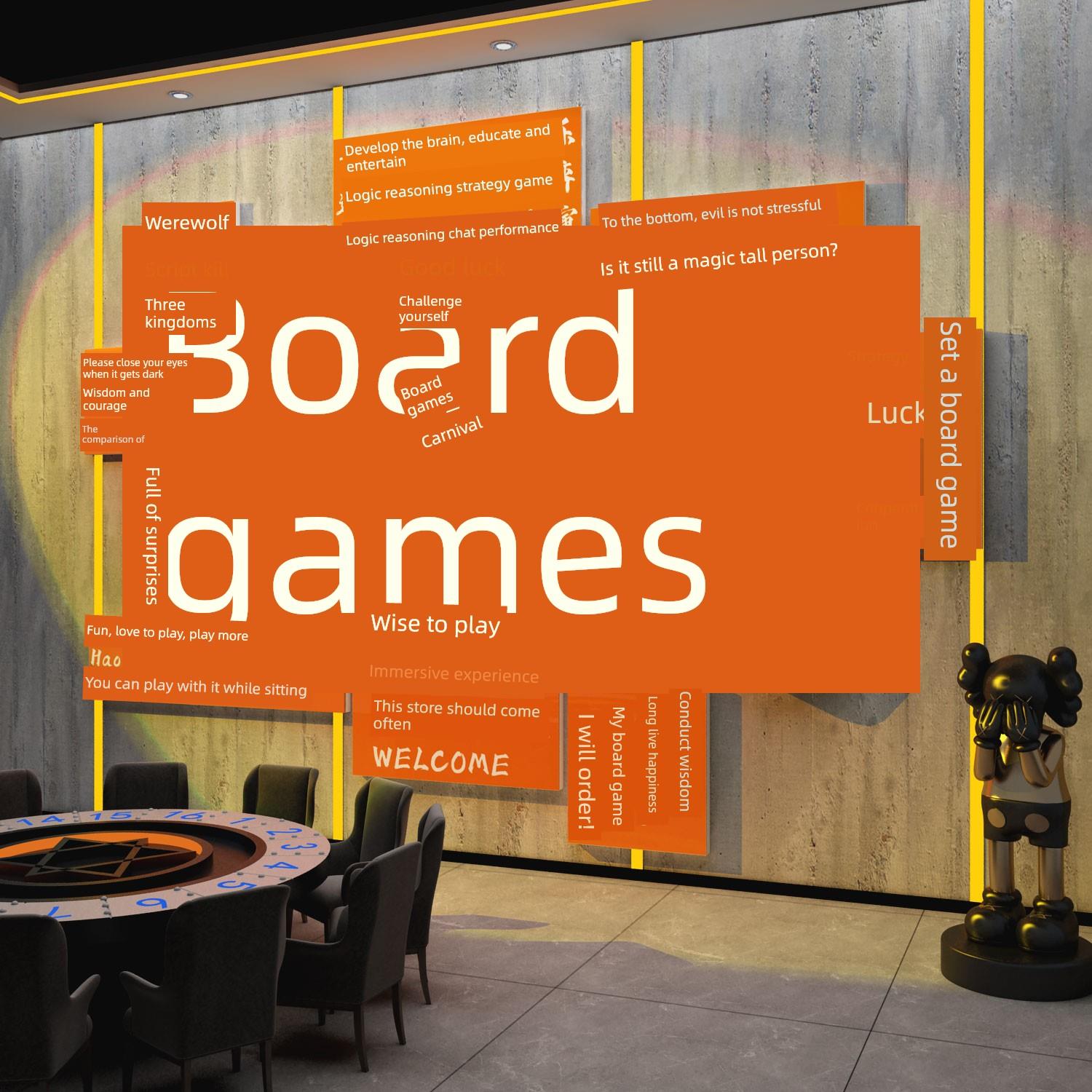 网红桌游店墙面装饰挂画剧本狼人杀馆室氛围布置海报场背景贴纸