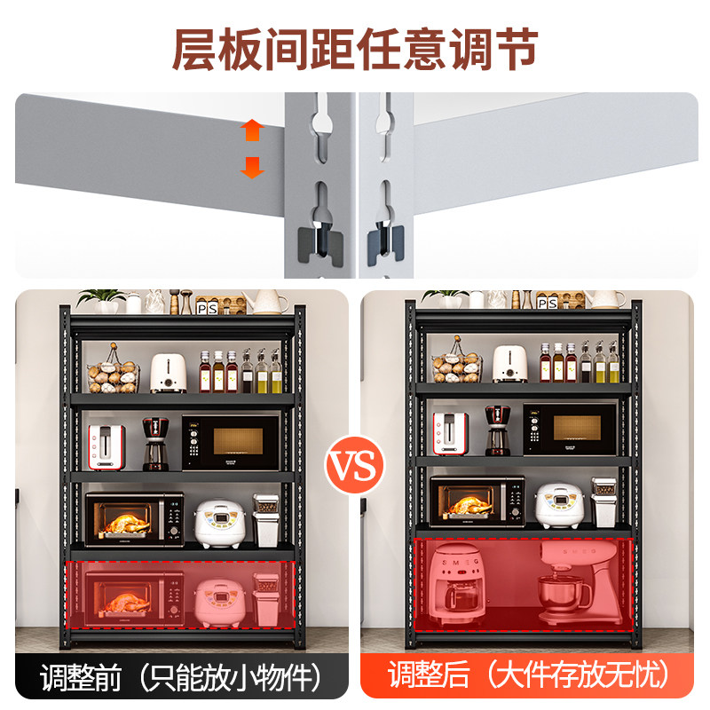 热销仓储货架家用角钢储物架x阳台置物架多层落地超市仓库展示架