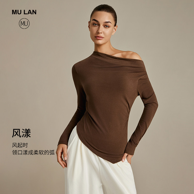MU沐岚荡领一字肩长袖T恤长袖运动衣上衣女瑜伽健身跑步穿搭风漾,运动服/休闲服装,健身衣,淘宝优惠券,粉丝福利购,淘宝优惠卷
