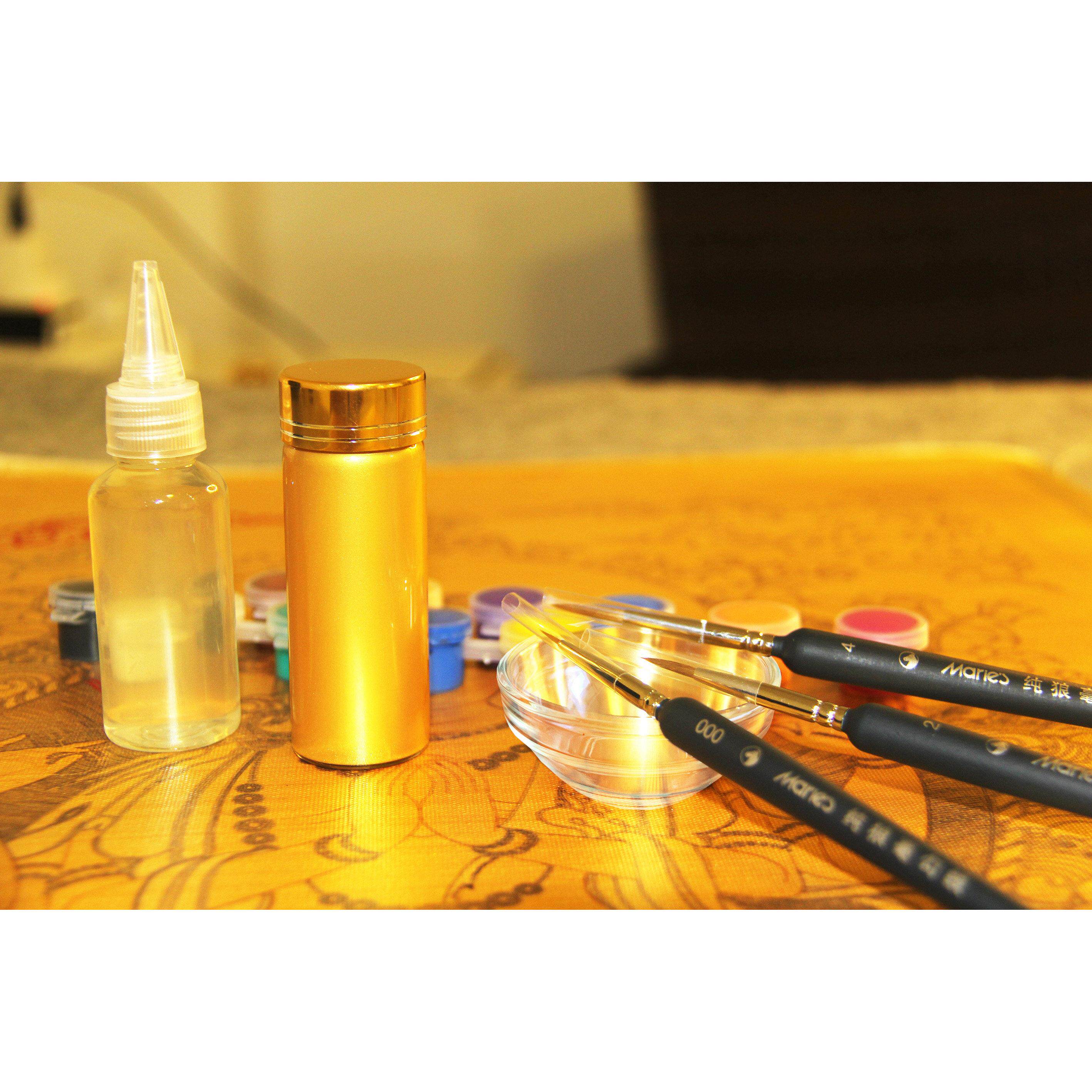 唐卡描金工具套装（超亮金粉/胶液/勾线笔/调色容器/彩色需备注）