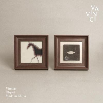 梵其【逸马】法式中古风实木装饰画桌面相框摆件客厅卧室艺术壁画