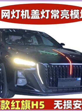 25款红旗H5中网灯常亮改装LED流水灯发光标机盖h5旗标灯常亮模块