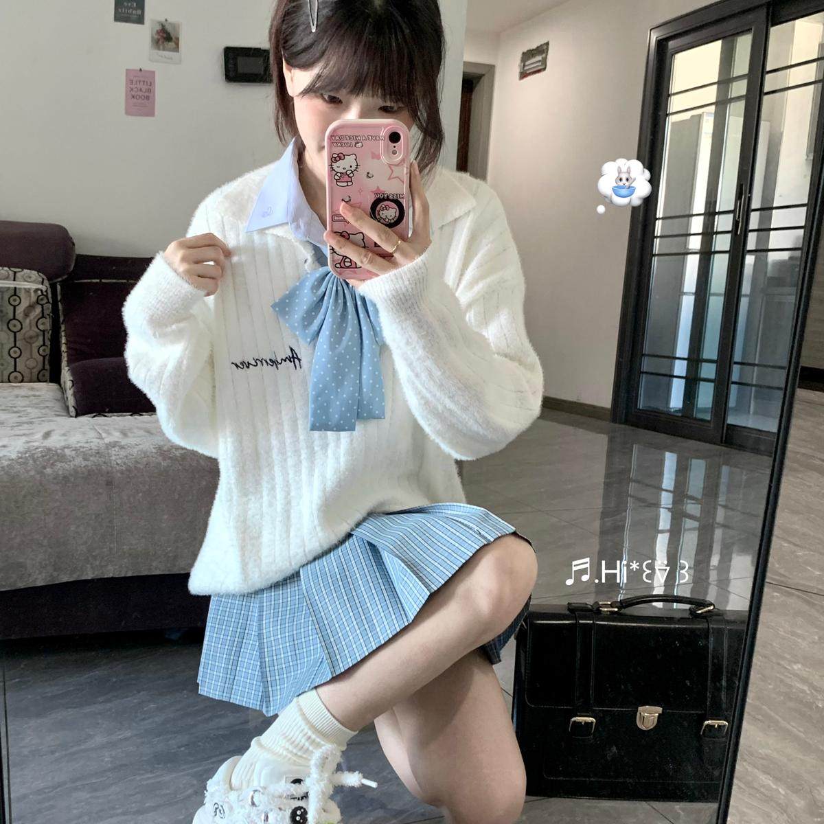 婉婉/喵铃少女原创正版JK格裙蓝格 春夏校供感格裙制服裙女生短裙