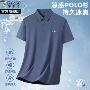 短袖 男款 啄木鸟冰丝男士 POLO衫 中年商务速干爸爸T恤 2025夏季 新款
