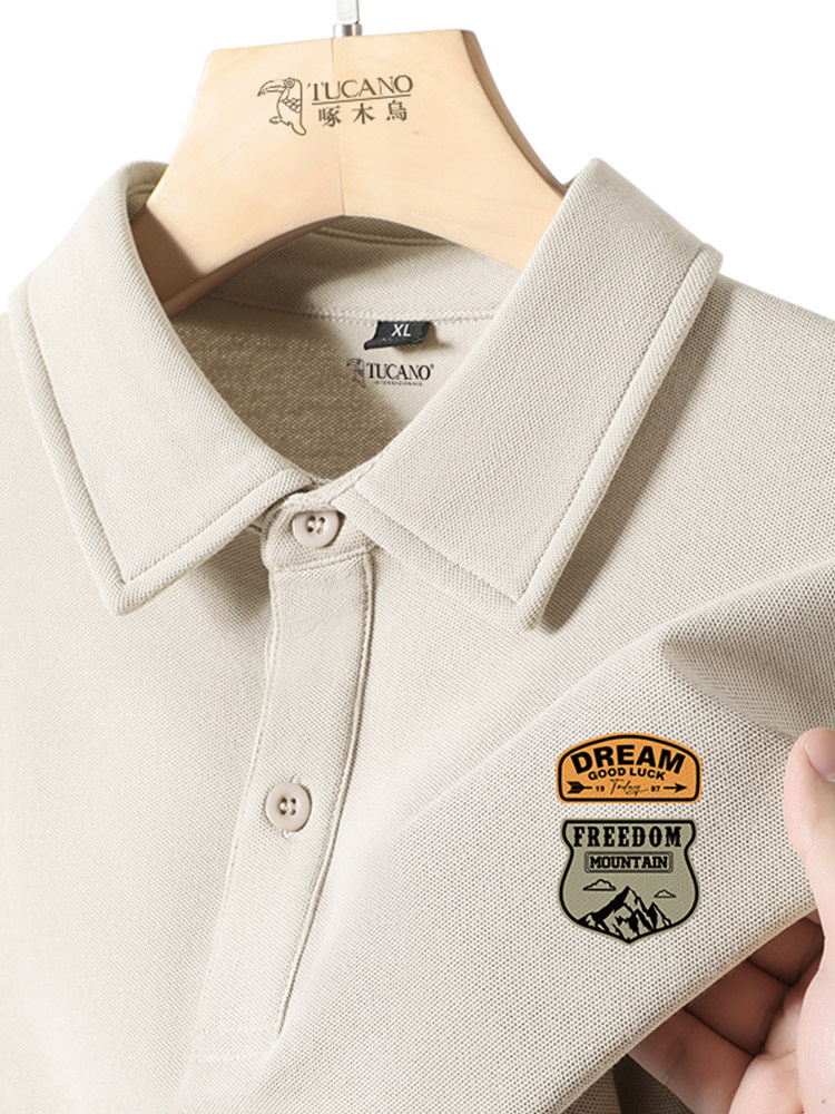 WOODPECKER POLO SHIRT SHORT SLEEVE MENS SUMMER FASHION SHIRT COLLAR HALF SLEEVE MENS LOOSE LARGE SIZE LAPEL T-SHIRT Y