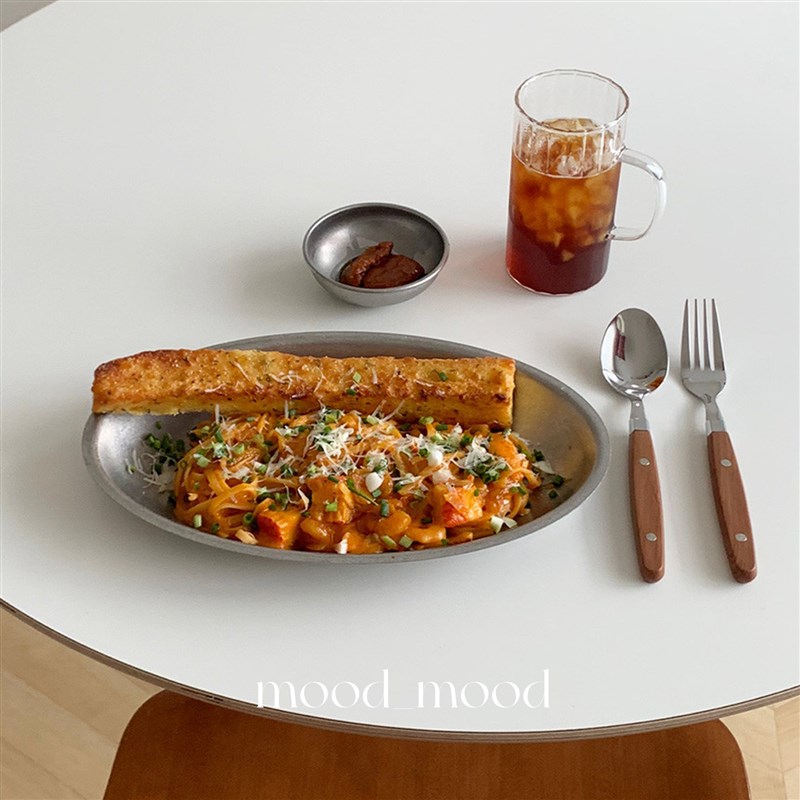 Moodboard雪m花长椭圆形板覆古旧304不锈钢小酒馆西方牛排韩国风