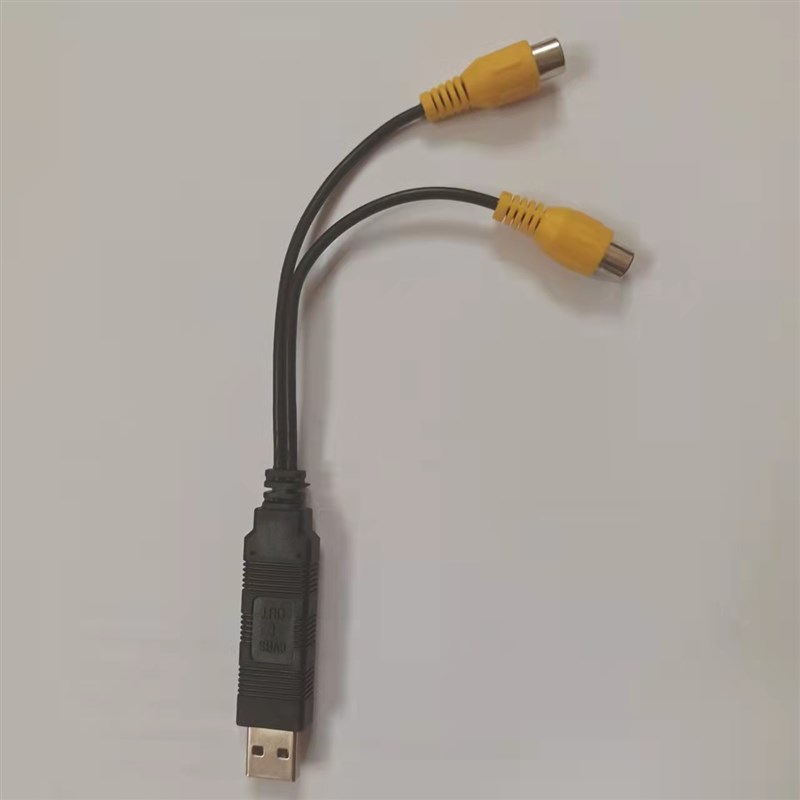 适用于安卓车载大屏导航USB转CVBS视频输出转换器到X头枕屏吸顶机