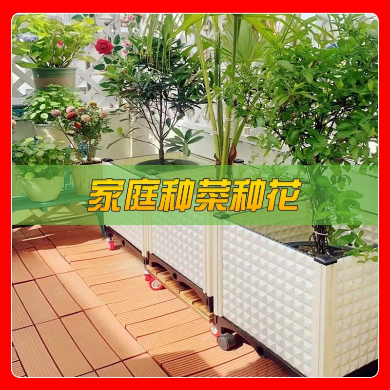 塑料花盆种菜蔬菜专用种植箱庭院阳台顶楼户外白色花箱特大号方形