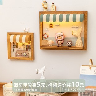 阿楹 艺术卧室床头墙壁灯免接线法式儿童房充电感应夜灯氛围挂画