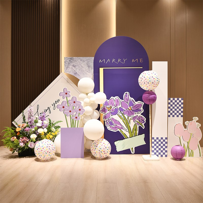 情人节场景布置装饰n表告白求婚浪漫打卡氛围感背景墙kt板展板美