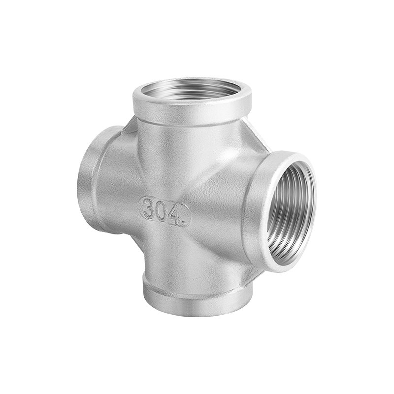 304不锈钢四通丝扣内丝十字316四通水管接头M内外螺纹4/6分1寸2寸