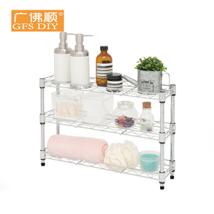 广佛顺厨房置物架桌面收纳台面小型组合多层层架三层窄不锈钢尺寸