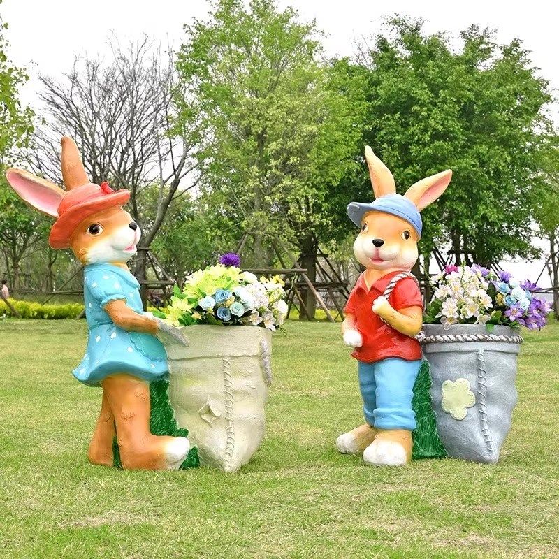 户外卡通兔子玻璃钢雕塑仿真鸡鸭装饰小品幼儿园别墅庭院草坪摆件,家居饰品,户外/庭院摆件,淘宝优惠券,粉丝福利购,淘宝优惠卷