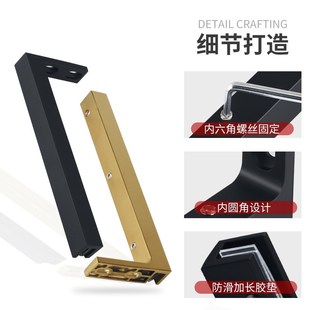 淋浴房玻璃固定夹长拉杆免打孔304不锈钢玻璃隔断L型长角码支撑夹