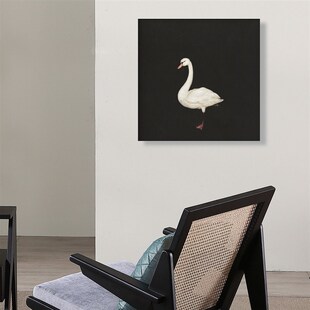 轻奢中古风装饰画客厅法式复古玄关挂画高级感白天鹅小众艺术壁画