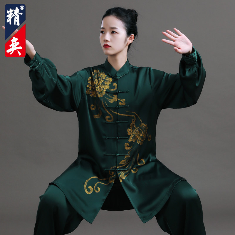 速发太武服新款高端手绘太极拳练功服男中国风极术表演服春