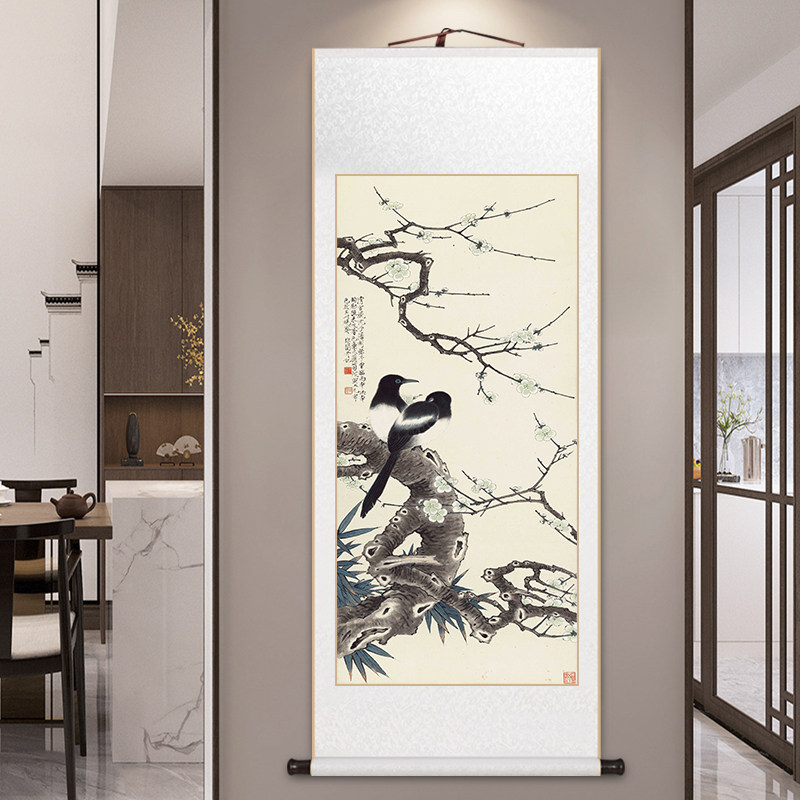 速发国画于非闇梅花双饰图名家卷轴挂画新中式客厅装喜中国风茶室