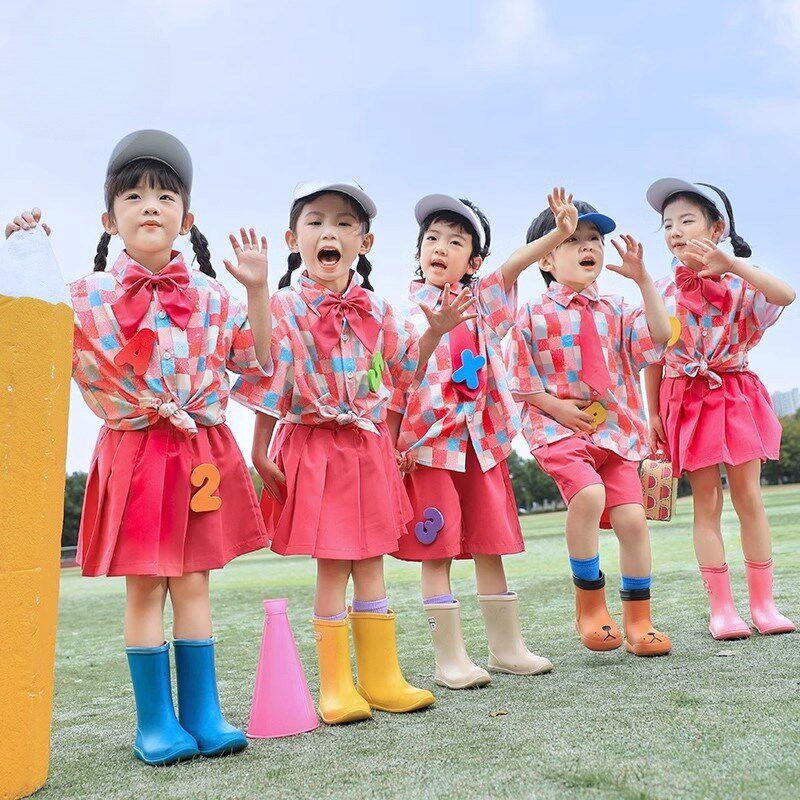 速发六运少儿表演服多巴胺小唱生一动会班服啦啦队幼儿园合学演出