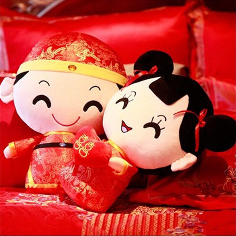 速发压床娃娃一对婚情娃娃毛绒玩具抱枕庆闺侣蜜结婚礼物创意