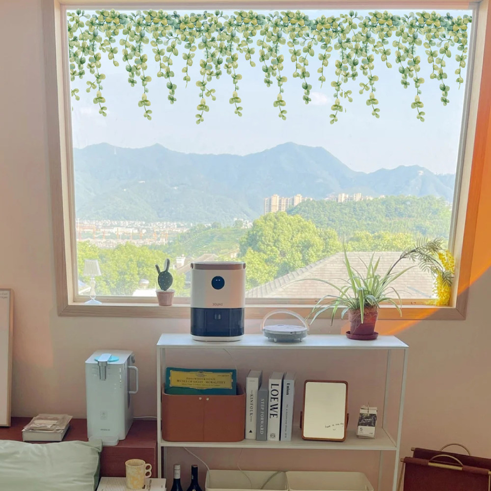 速发飘茵细叶法式风装饰茵户贴膜玻璃贴纸 卧室书房窗窗装饰窗花