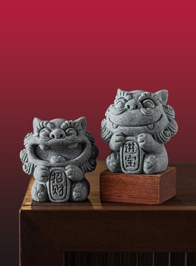 速发麒麟摆门一对公母送子手件把看件茶宠镇纸摸鱼办公室无聊玩