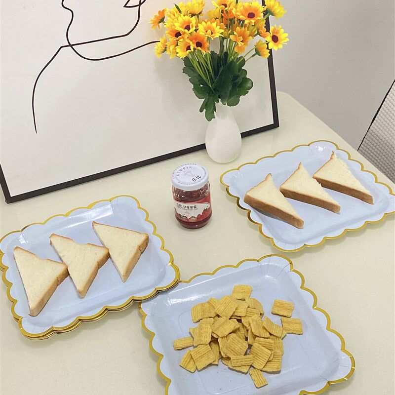 速发纸盘餐杯一次性生日布糕甜品台摆件儿童派对纸具蛋置碟子野餐
