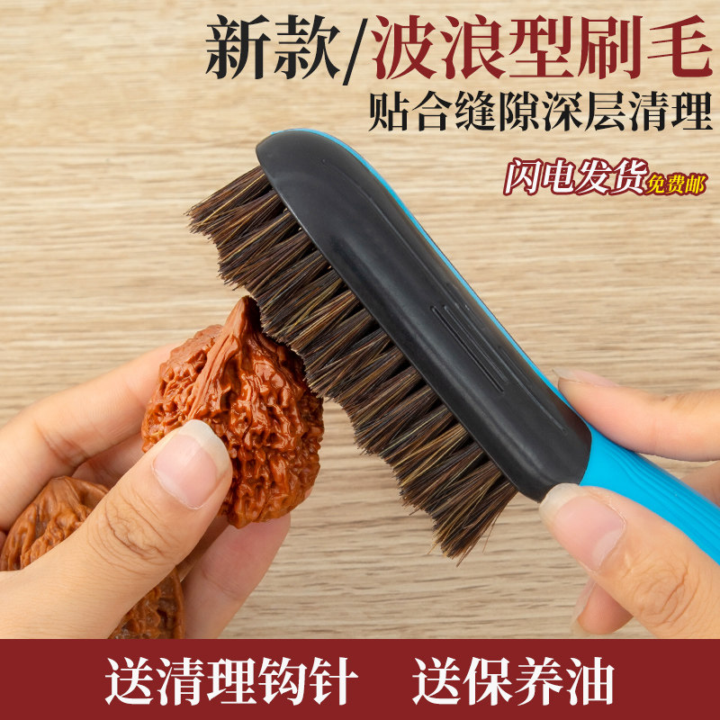 速发浪玩刷子波文型硬猪鬃毛刷金养菩提橄榄核桃专用保刚清理工具