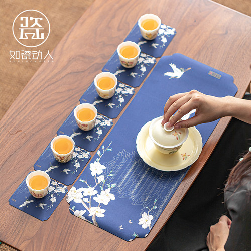 速发2025茶式中意小号防水干泡禅席泡茶垫布艺桌旗茶台布茶具配件