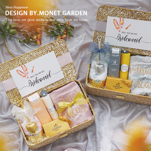 极速莫奈花园结婚伴手礼新娘晨袍礼盒伴娘女闺蜜T走心回礼婚礼实