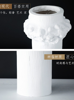 极速现代简约家居饰m品酒店会所大厅花瓶装饰品电视柜树脂几何花