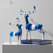 新品 北欧轻奢创意树m脂工艺品鹿摆件客厅酒柜电视柜玄关家居桌面