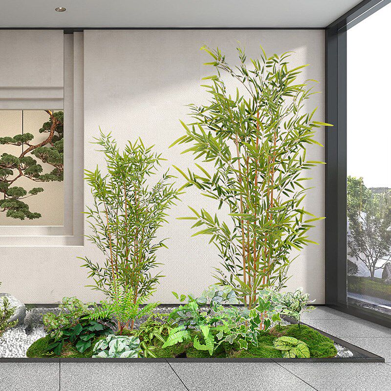 新品大型仿真绿h植造景装饰室内楼梯间植物景观网红店橱窗绿植场