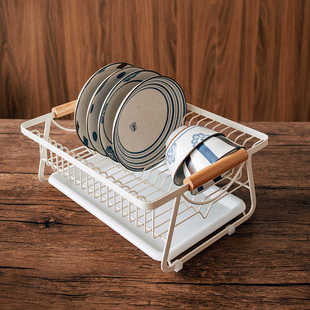 铁艺盘碗架沥水架家用厨房餐具水杯收纳篮置物架北欧风放碗架 日式
