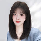 假发女短发自然全头套式 无痕隐形日常锁骨中长发假发套 彷真发新款