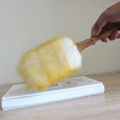 新品 羊毛掸子汽车k家具桌面尘扫扫灰尘清洁吸尘无静电不掉毛掸鸡