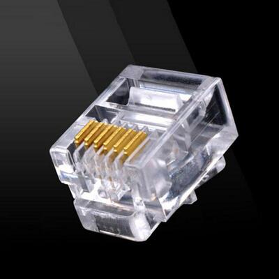 极速100 Pcs 6P2C 2 Pins RJ11 Modular Plug NetworSk Cable Con