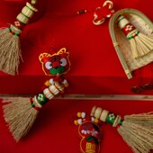 新品 结婚扫把乔迁新居笤帚新生儿B宝宝挂件扫帚新年春节挂饰开业