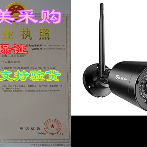 新品Dericam Outdoor Security Camera WireleMss - 1080P Survei
