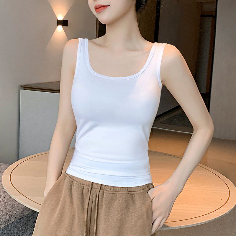 新品黑色纯棉打底背心女夏s外穿2025新款无袖吊带美背内搭修身工