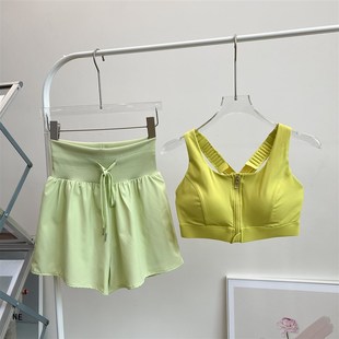 新品瑜伽服套装普拉提女夏小个子速干衣短裤文Q胸美背健身跑步运