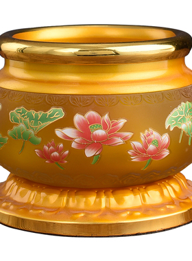 极速琉璃供佛e香炉家用佛堂前供奉观音供水杯果盘花瓶莲花佛具用