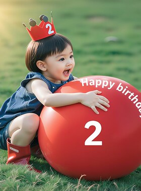 极速超大红色气球k36寸女孩周岁生日布置户外场景装饰儿童露营拍