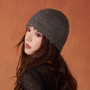 高品质时髦流苏挂珠素颜潮搭针织套头冷帽 设计联名款 LVURT 法国