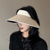 防晒空顶帽子女高品质遮脸防紫外线太阳帽 设计联名款 LVURT 法国