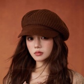 设计联名款 LVURT 法国 高品质羊绒针织保暖显脸小文艺潮搭贝雷帽