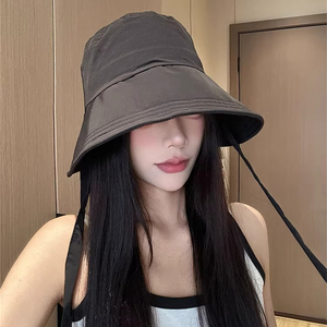 LVURT 法国[设计联名款]高品质速干大檐遮阳防晒帽绑带户外渔夫帽