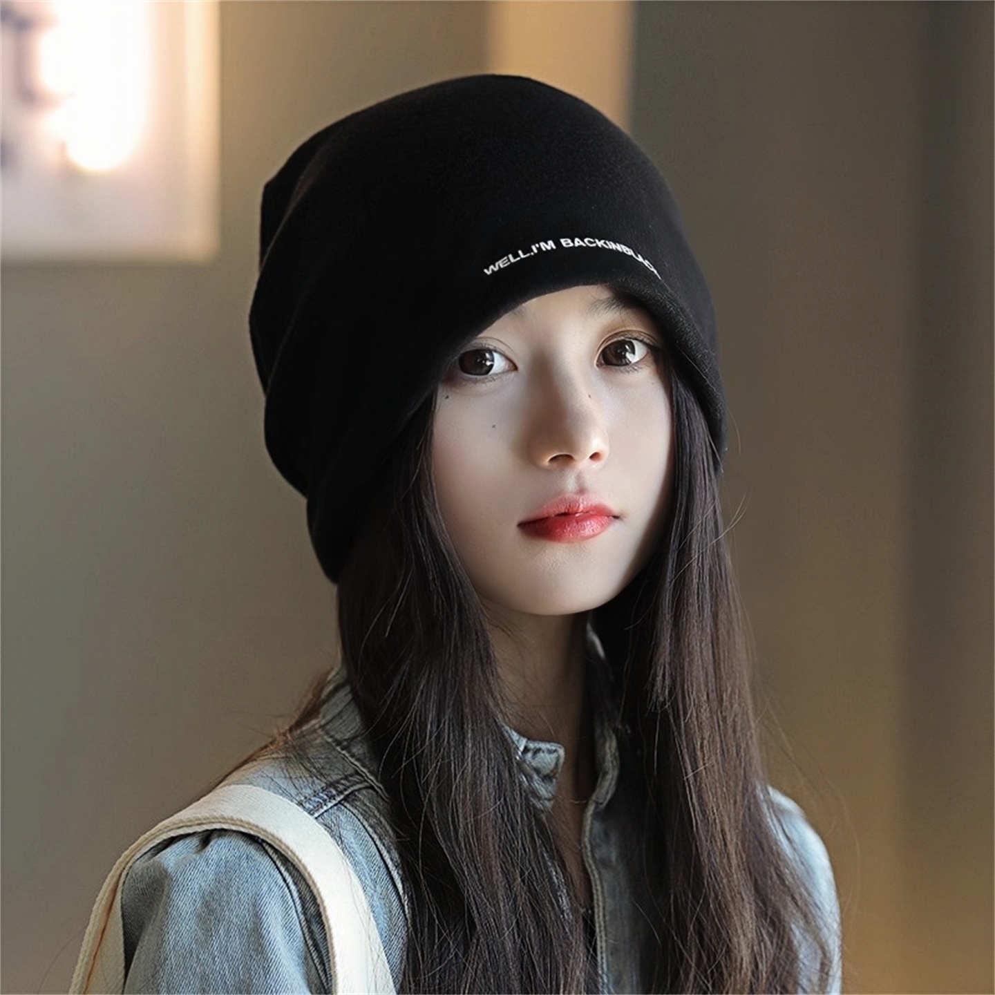 LVURT 法国[设计联名款]高品质双层保暖时髦字母潮搭包头堆堆冷帽