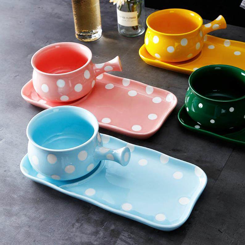 极速波点a早餐带手柄碗盘单个性创意套装家用北欧网红陶瓷可爱日,节庆用品/礼品,创意/设计灯,淘宝优惠券,粉丝福利购,淘宝优惠卷