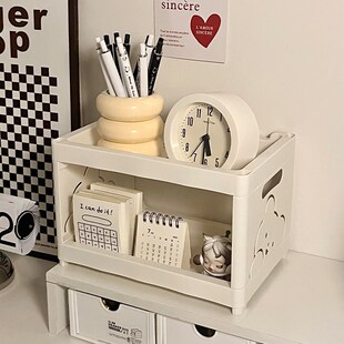 新品桌面收纳架女生工位神器办公桌多层双层M置物架小杂物吧唧收